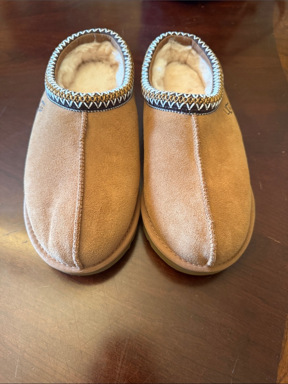 UGG Women's Tan Shearling-Lined Tasman Slippers